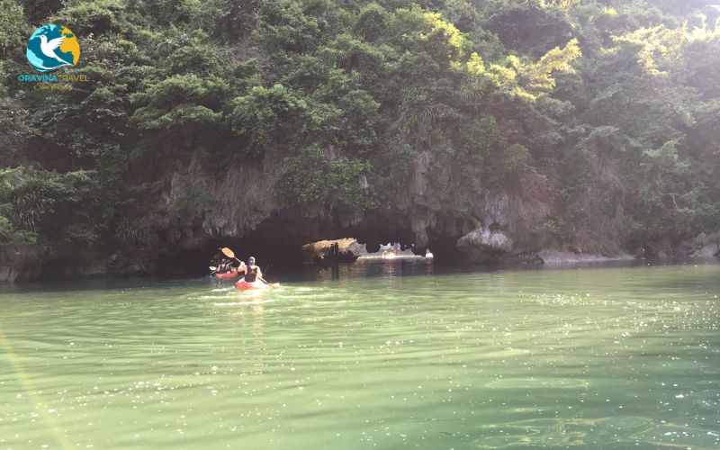Kayaking through caves and lagoons