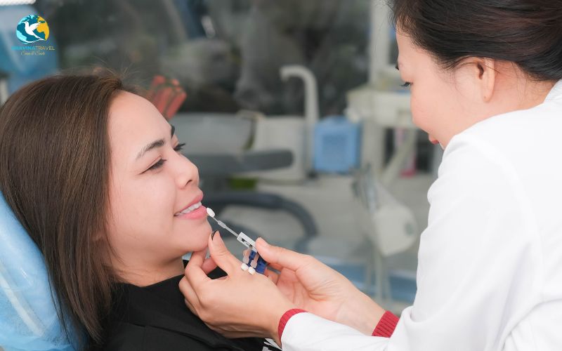 Veneers or crowns fitting at Dr.Smile
