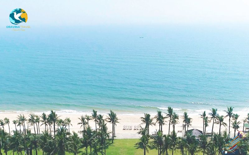 The clear blue water and gentle waves