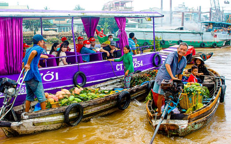 Bustling trade on the river