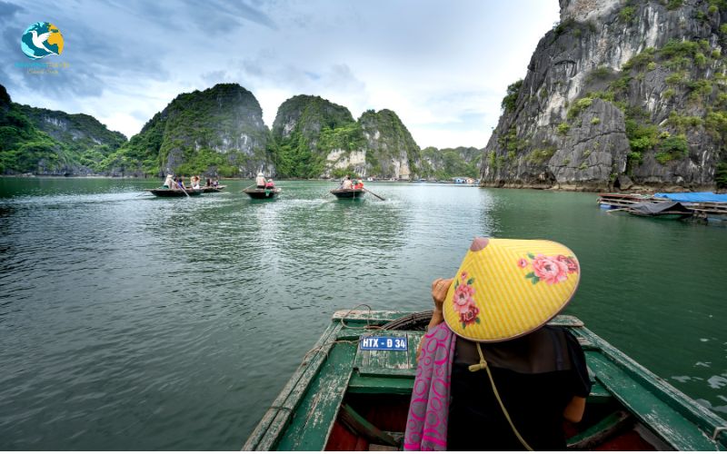 Panoramic view of Ha Long Bay
