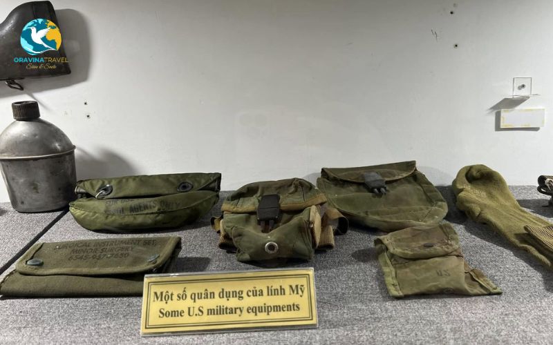 Some military equipment of American soldiers in the museum