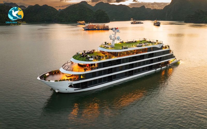 Sunset in Halong Bay is an experience